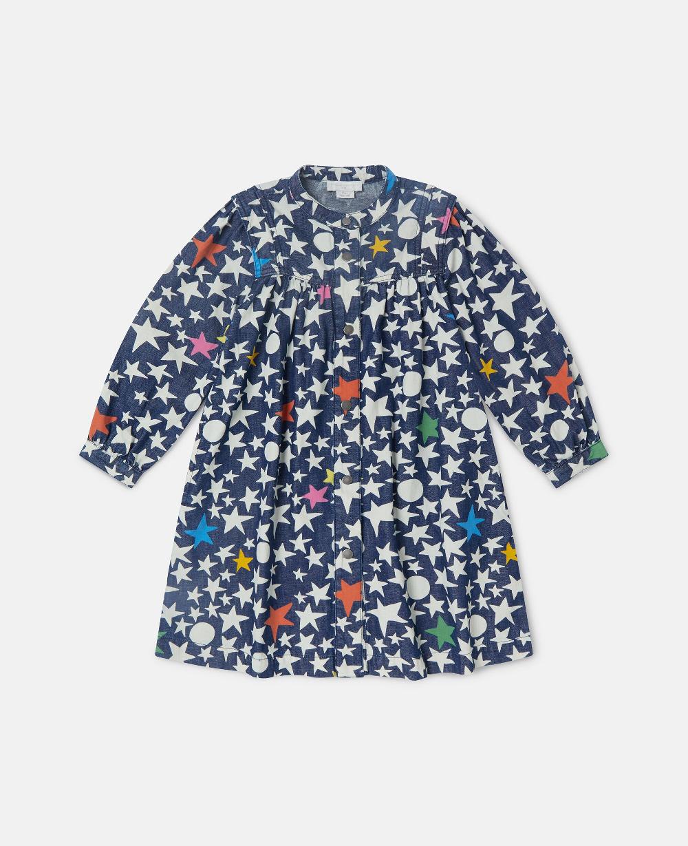 stella Star Print Long-Sleeve Dress