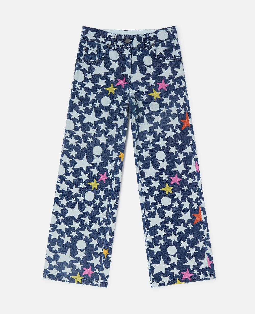 stella Star Print Straight-Leg Denim Jeans