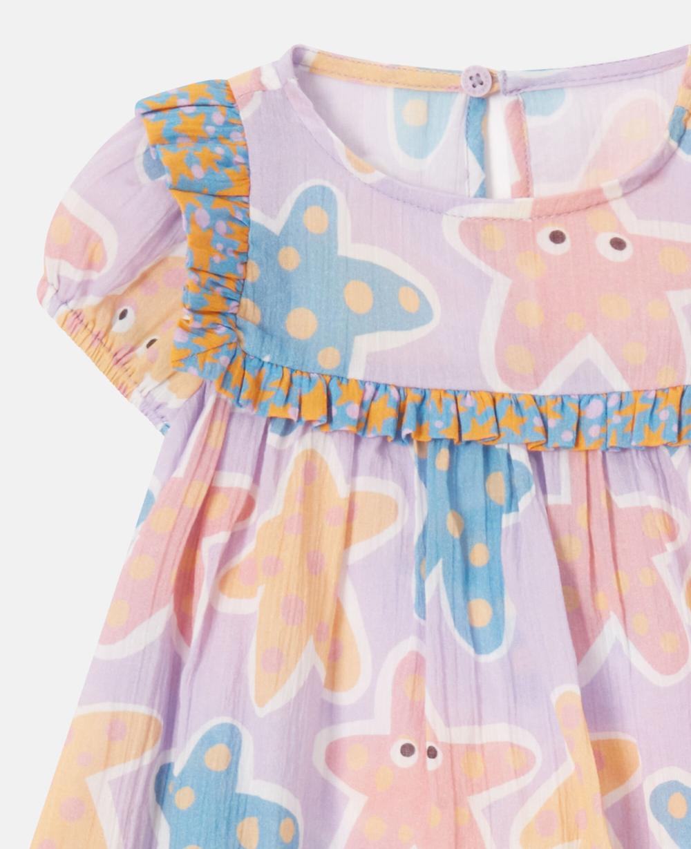 Stella Starfish Print Ruffle Top And Bloomer Set