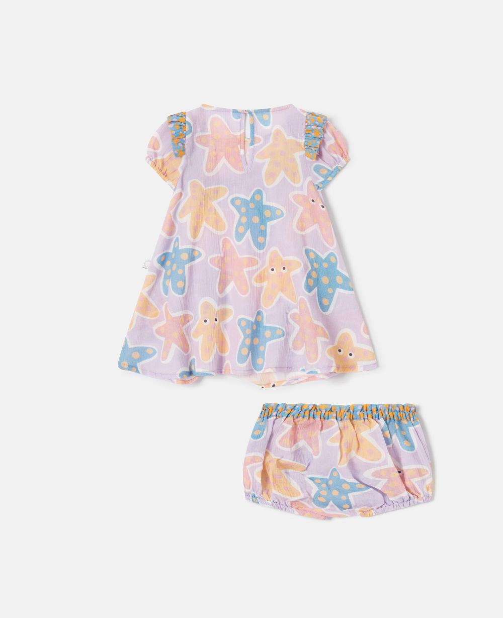 Stella Starfish Print Ruffle Top And Bloomer Set