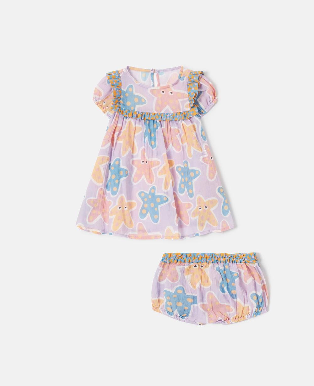 stella Starfish Print Ruffle Top And Bloomer Set