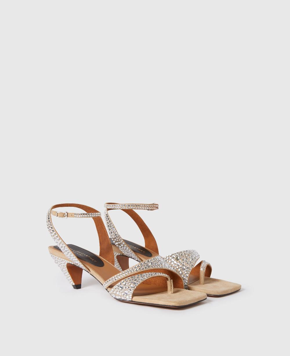 Stella Stella Spur Crystal Hotfix Kitten Heels