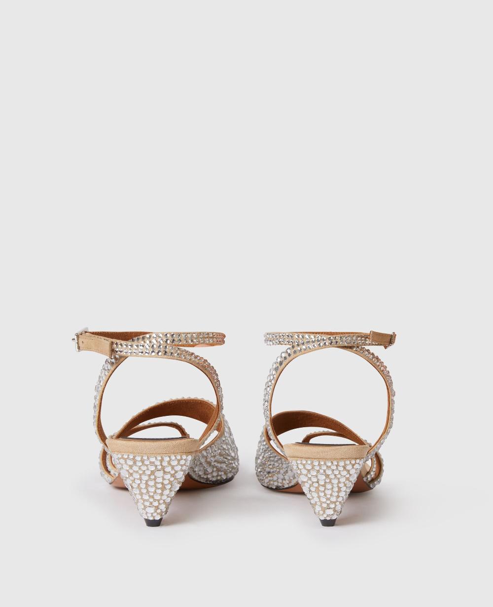 Stella Stella Spur Crystal Hotfix Kitten Heels