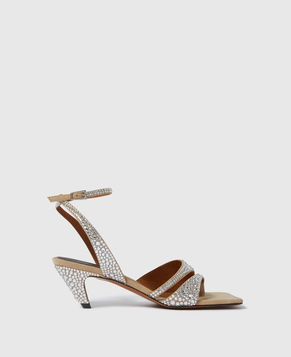 stella Stella Spur Crystal Hotfix Kitten Heels