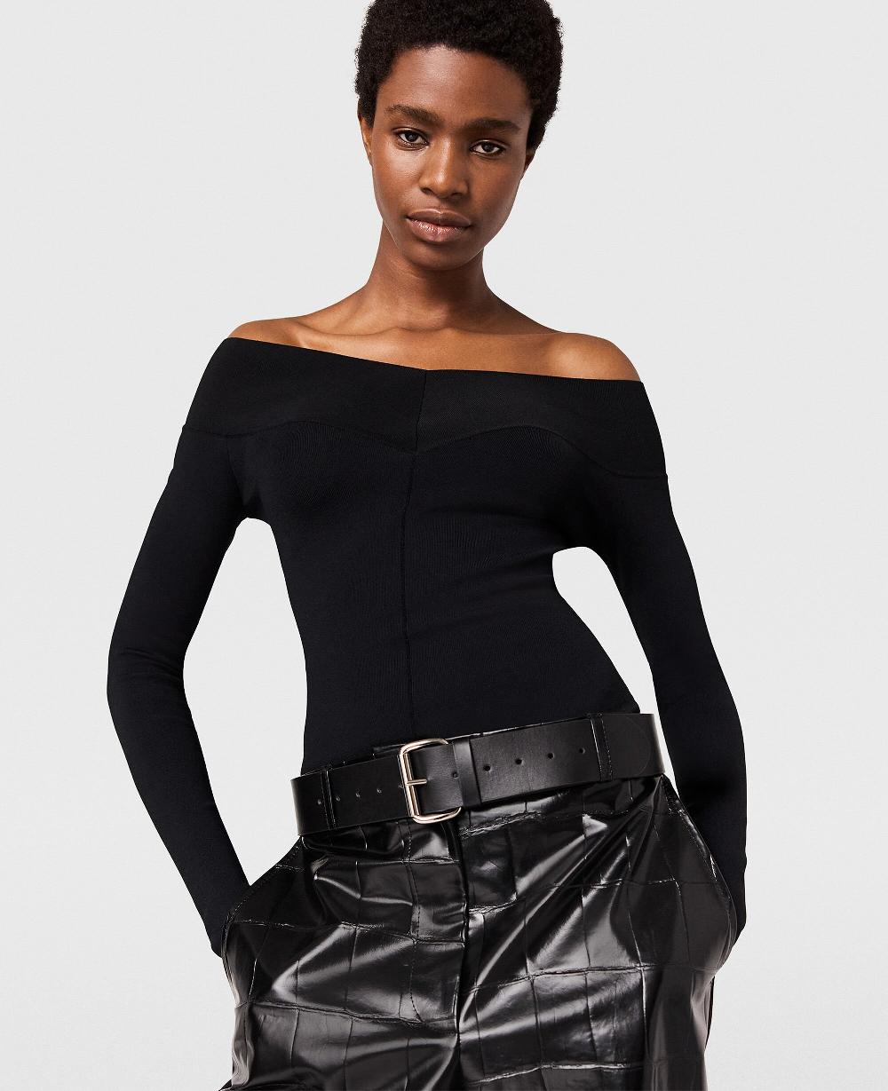 Stella Straight-Neck Long-Sleeve Top