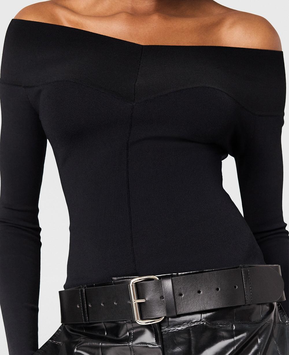 Stella Straight-Neck Long-Sleeve Top