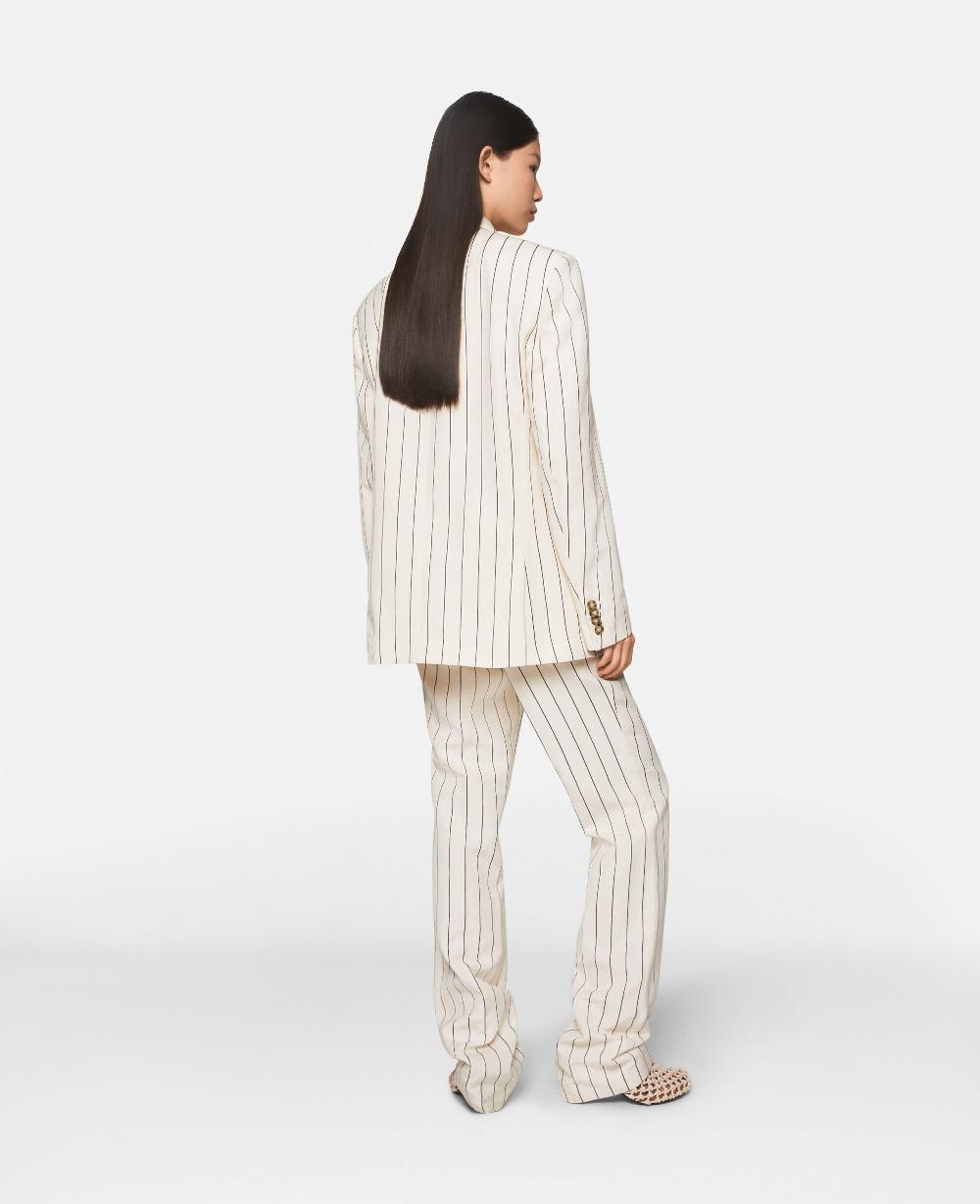 Stella Striped Mid-Rise Straight-Leg Trousers