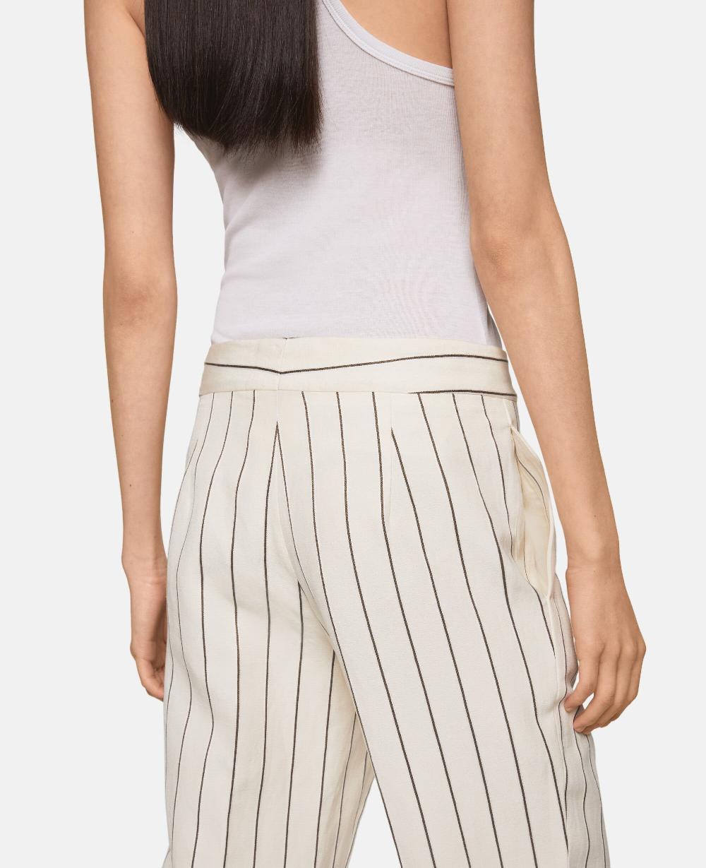 Stella Striped Mid-Rise Straight-Leg Trousers