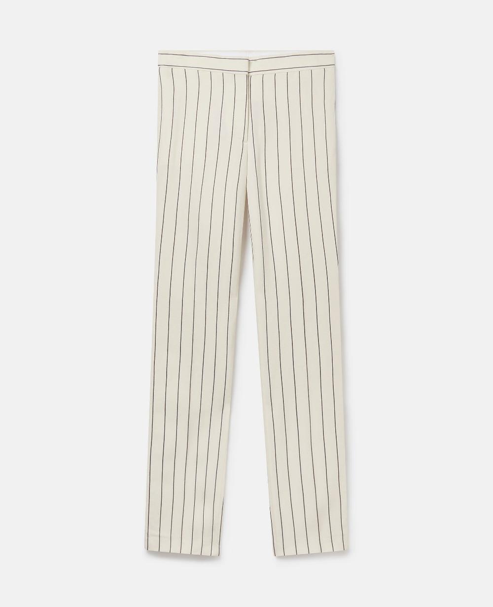 stella Striped Mid-Rise Straight-Leg Trousers