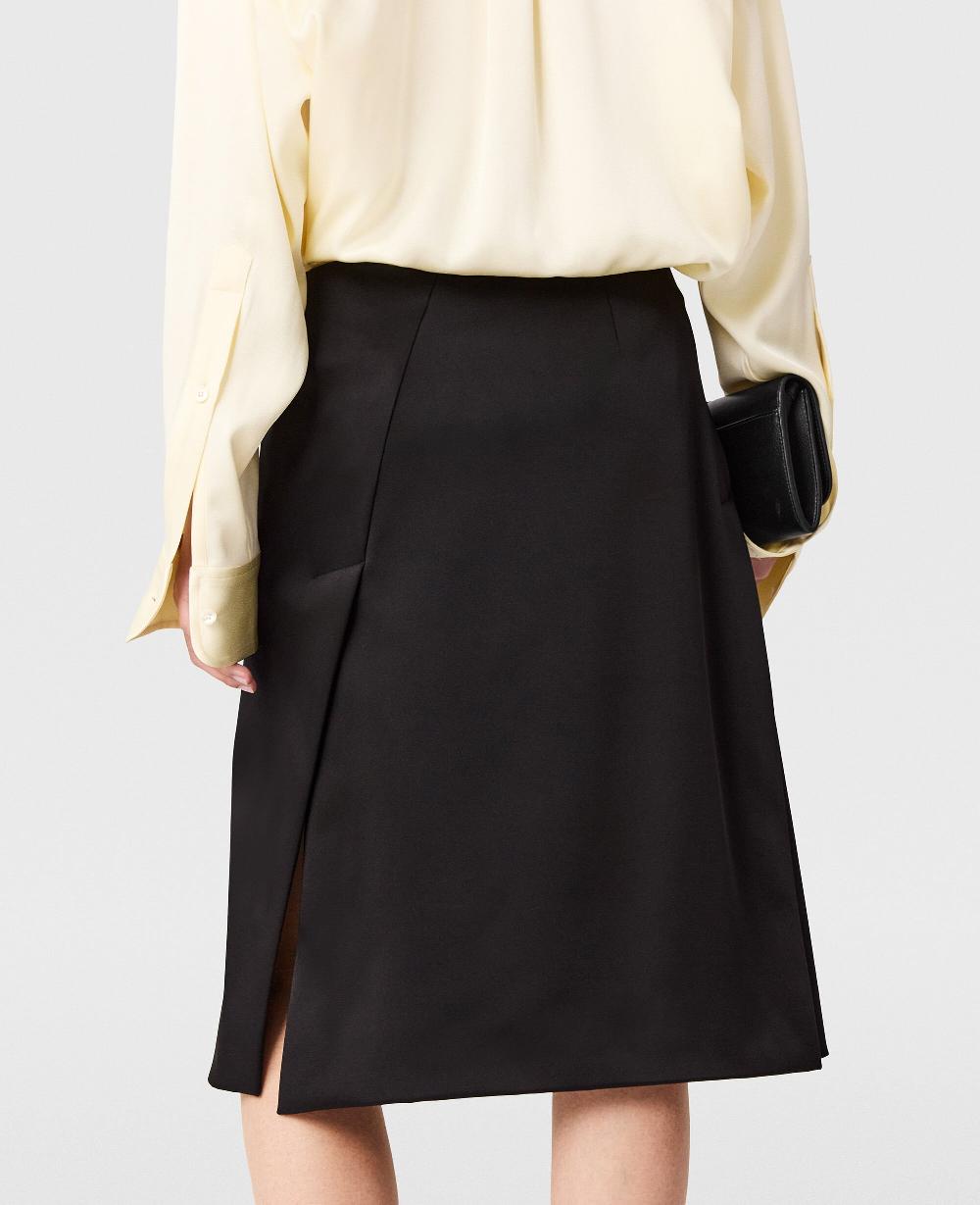 Stella Tailored Satin Midi Skirt