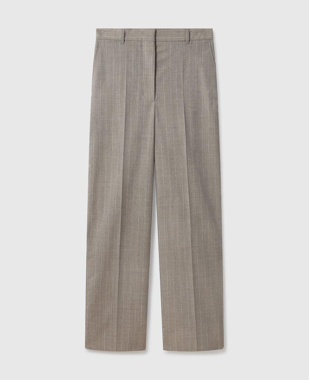 stella Tapered Slim-Leg Pinstripe Pants