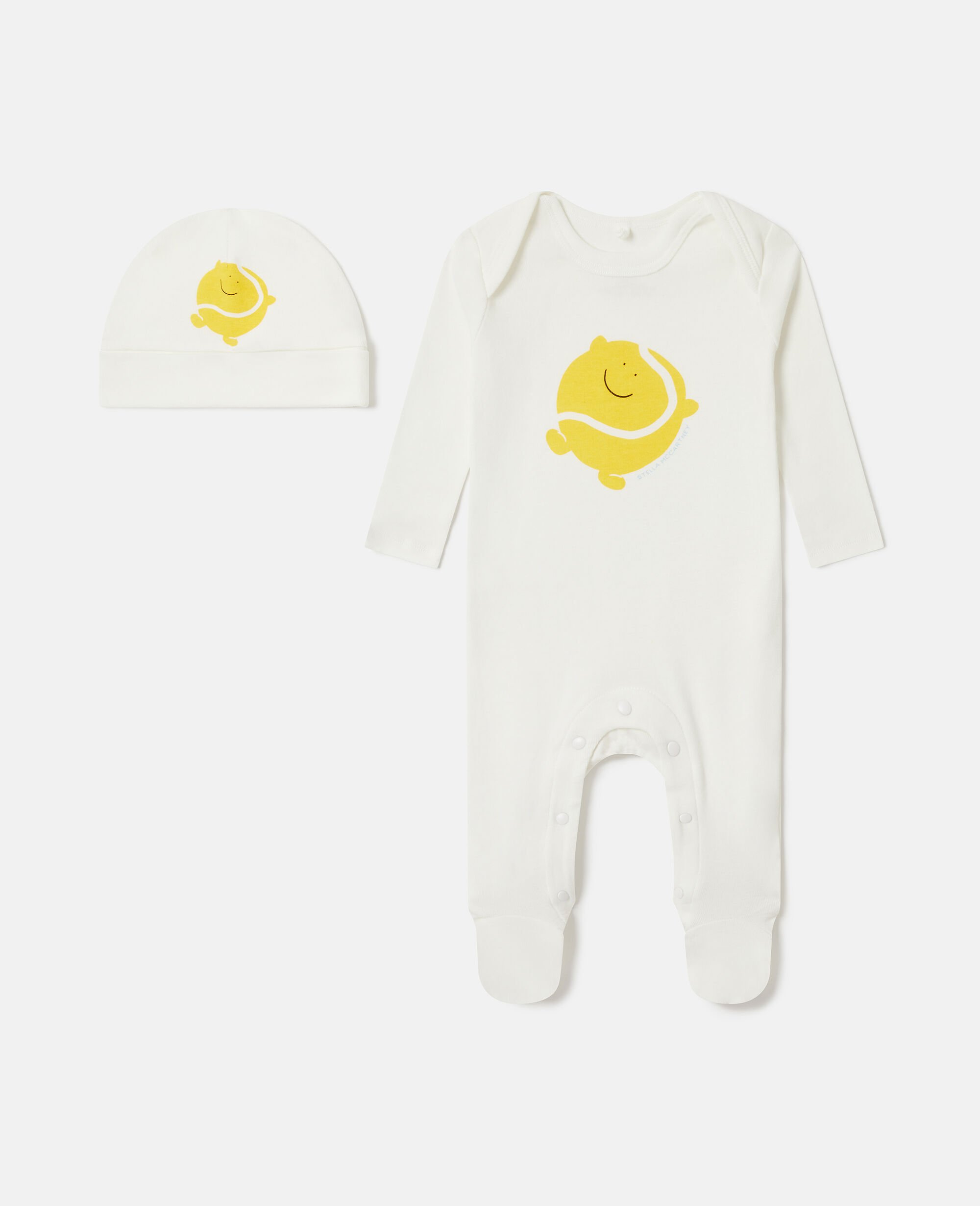 stella Tennis Ball Graphic Hat And Romper Set