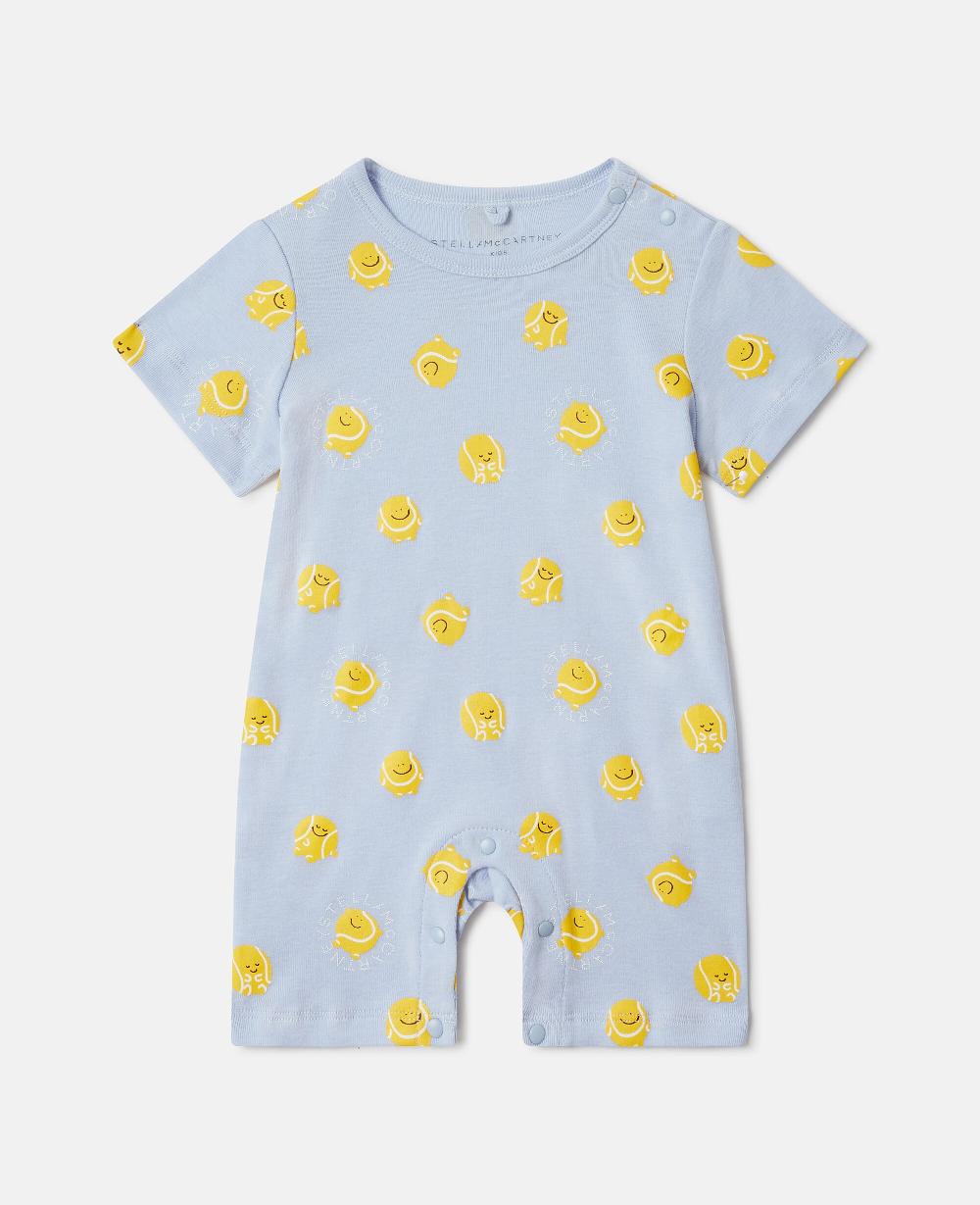 Stella Tennis Ball Print Bib And Romper Set