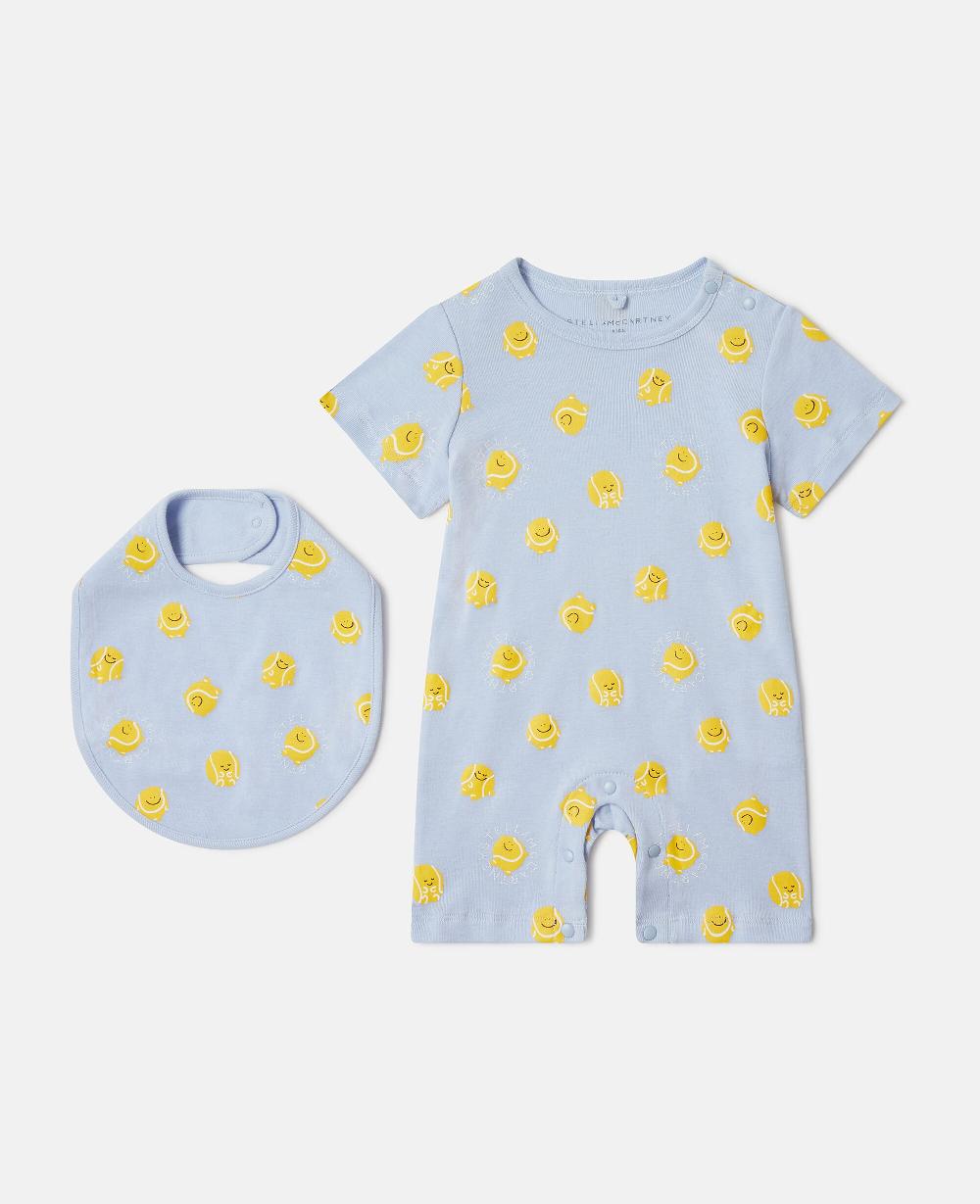 stella Tennis Ball Print Bib And Romper Set