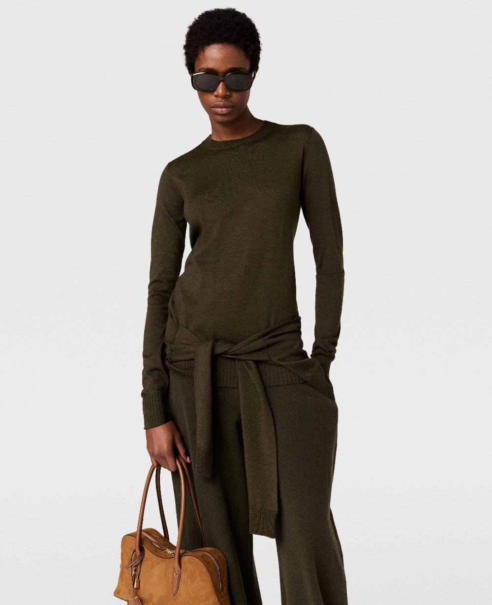 Stella Tie-Front Crewneck Sweater