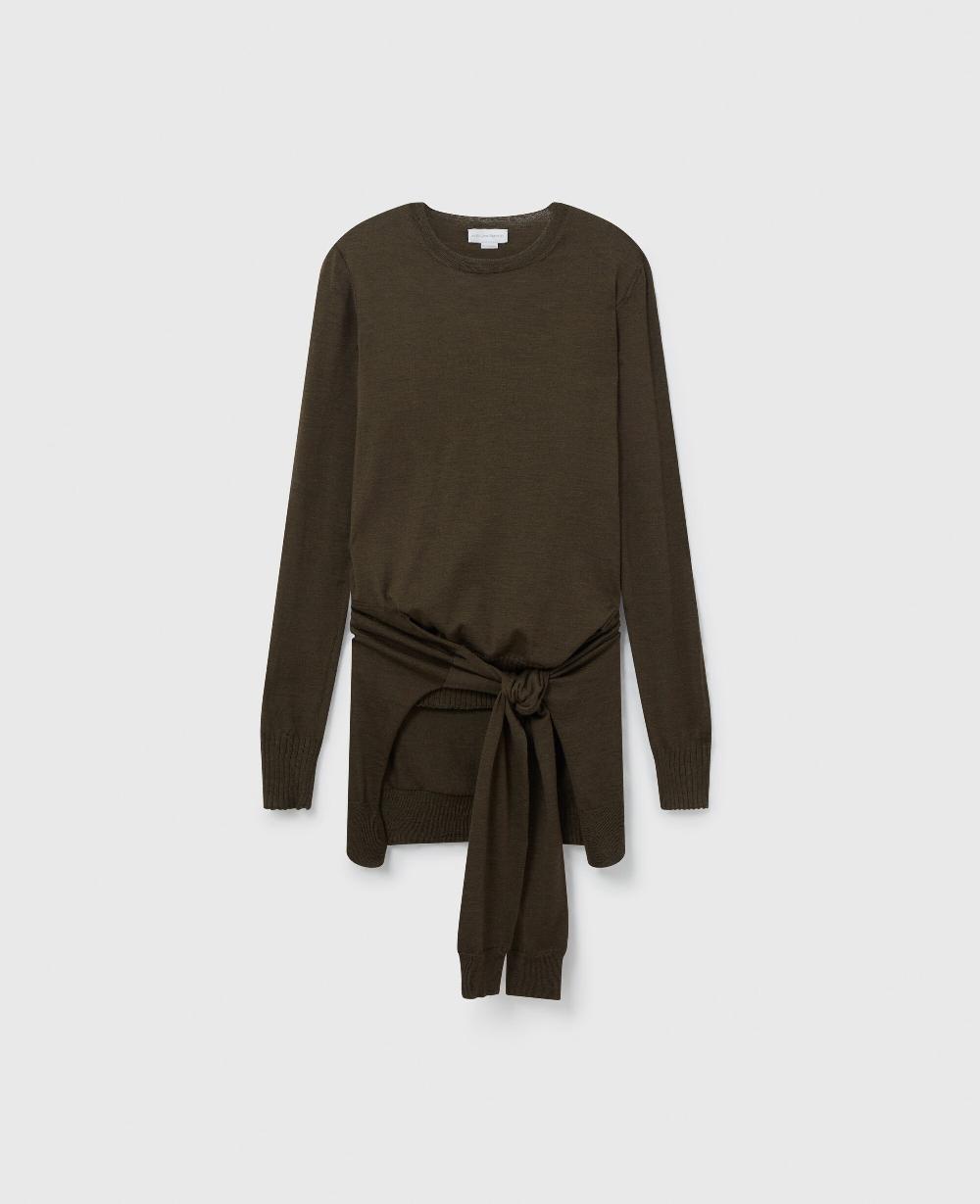stella Tie-Front Crewneck Sweater