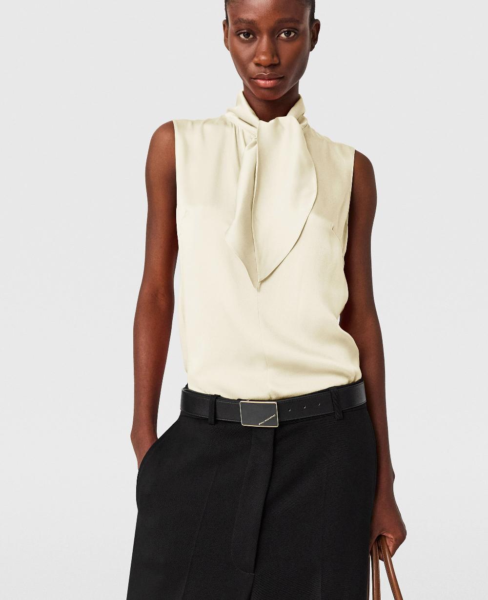 Stella Tie-Neck Sleeveless Satin Top