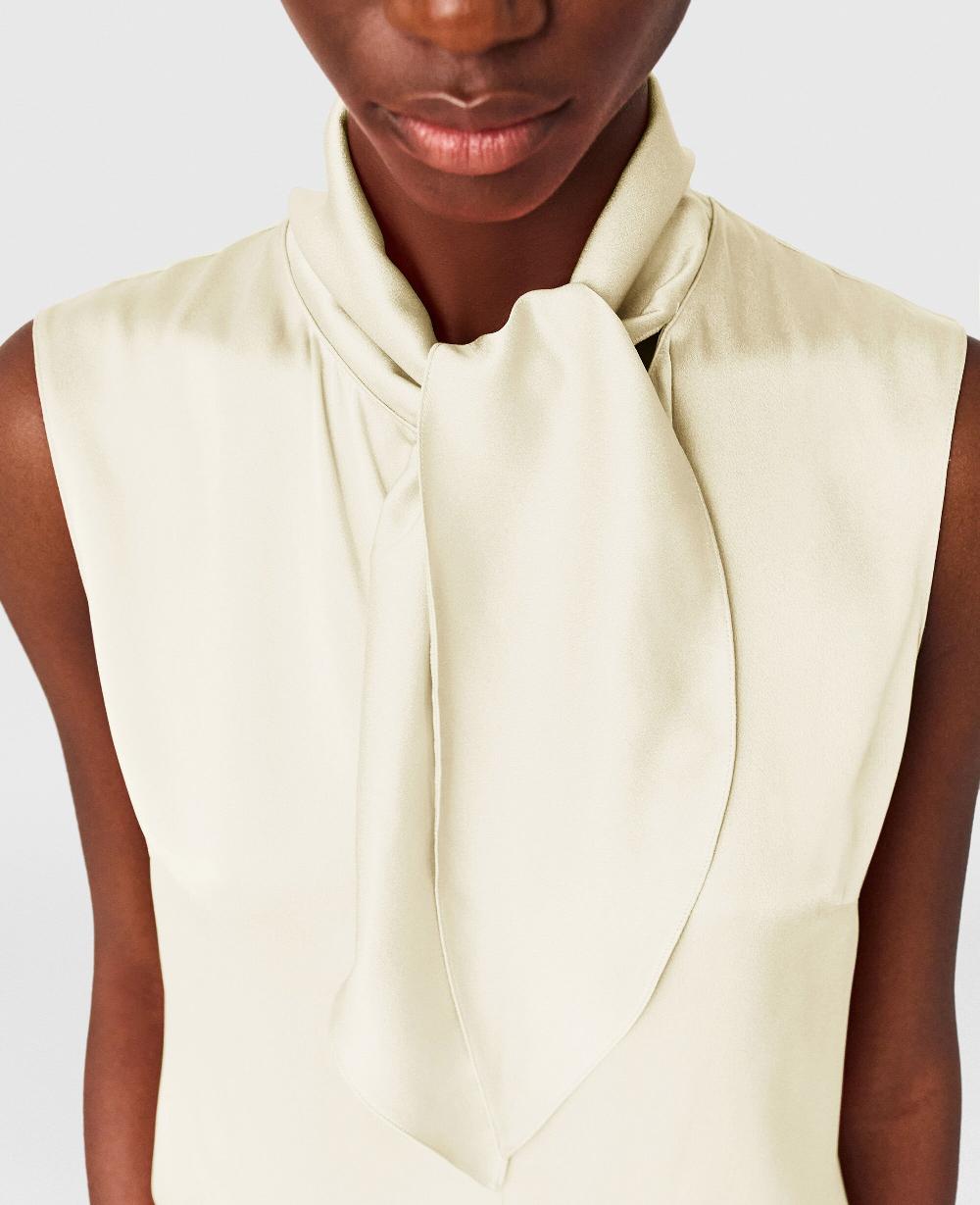 Stella Tie-Neck Sleeveless Satin Top