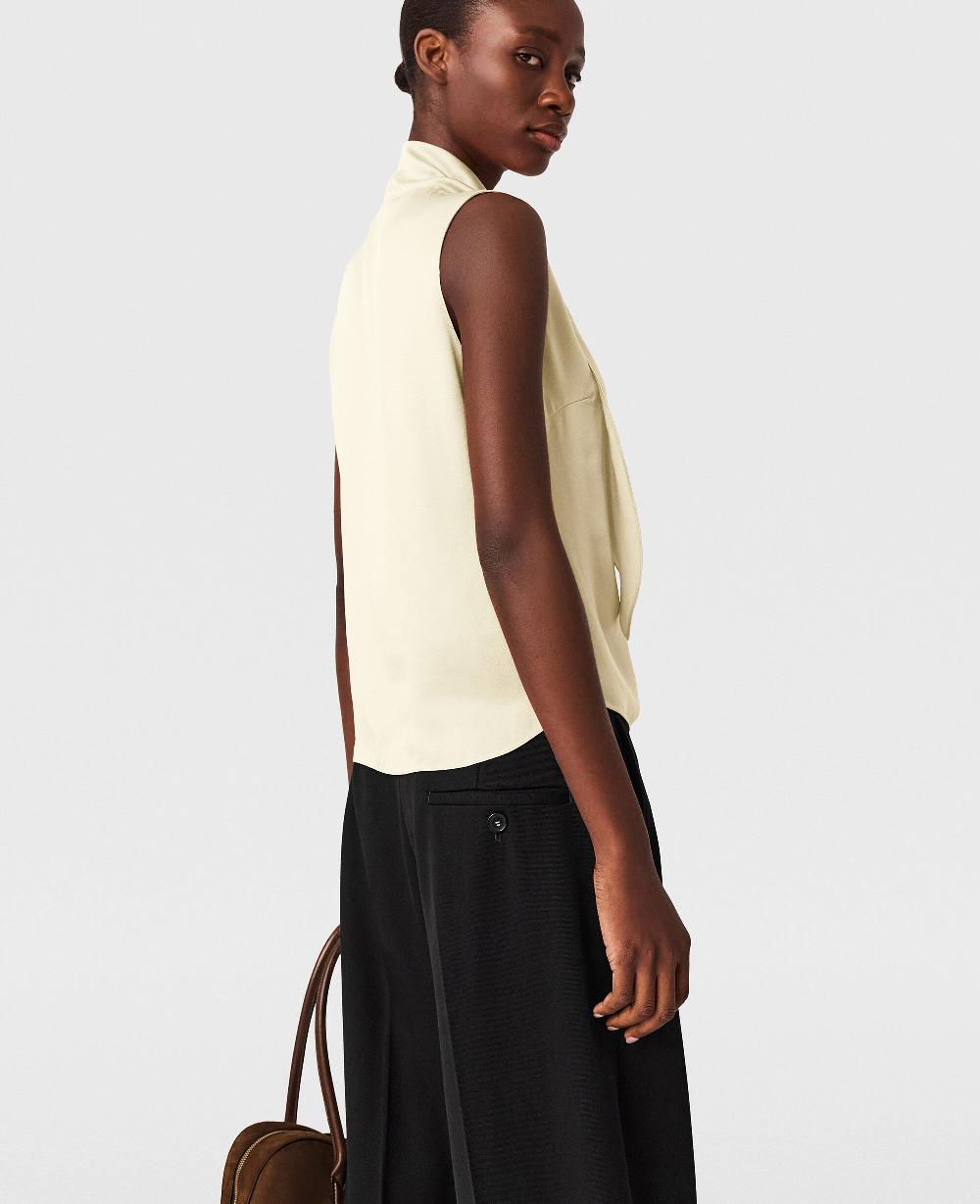 Stella Tie-Neck Sleeveless Satin Top