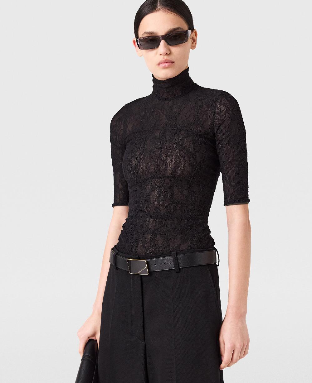 Stella Turtleneck Lace 3/4 Sleeve Top