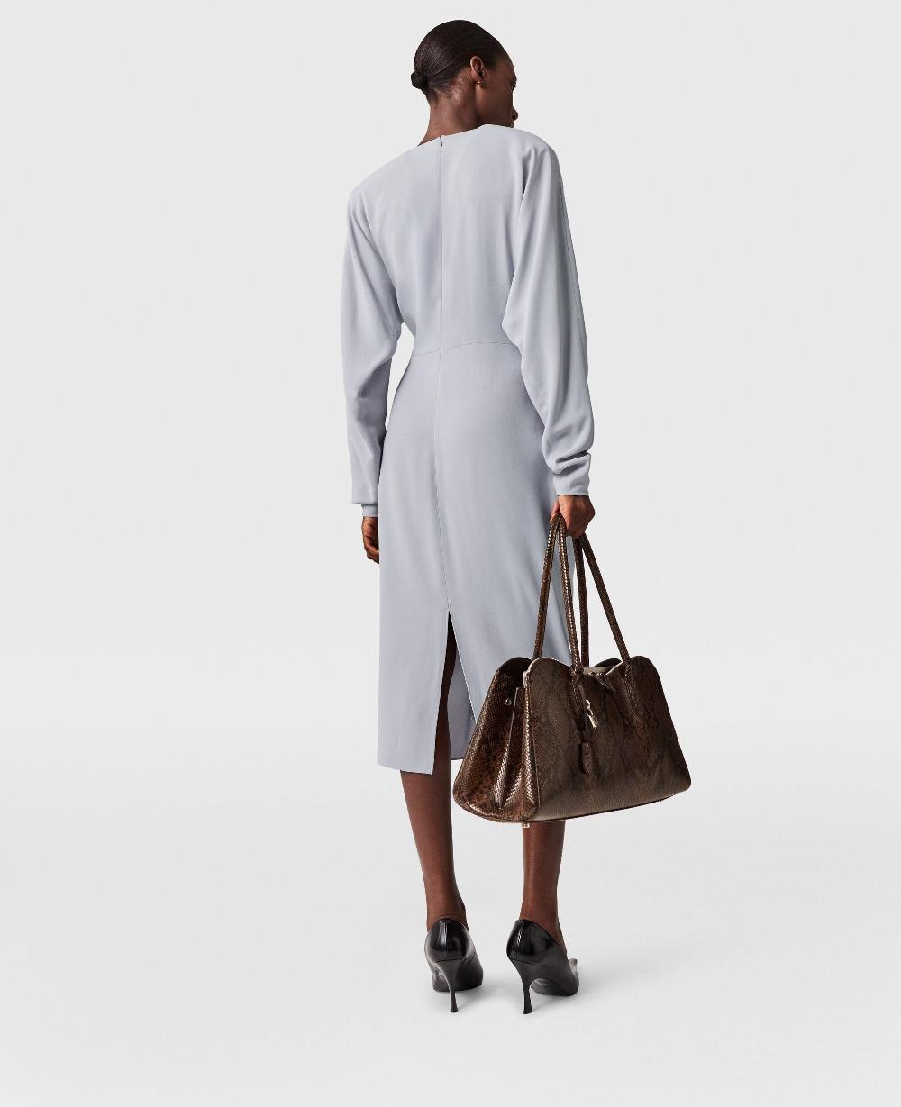 Stella Twist-Front Long-Sleeved Midi Dress