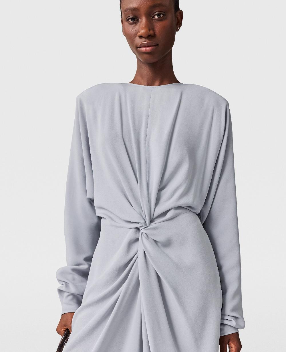 Stella Twist-Front Long-Sleeved Midi Dress