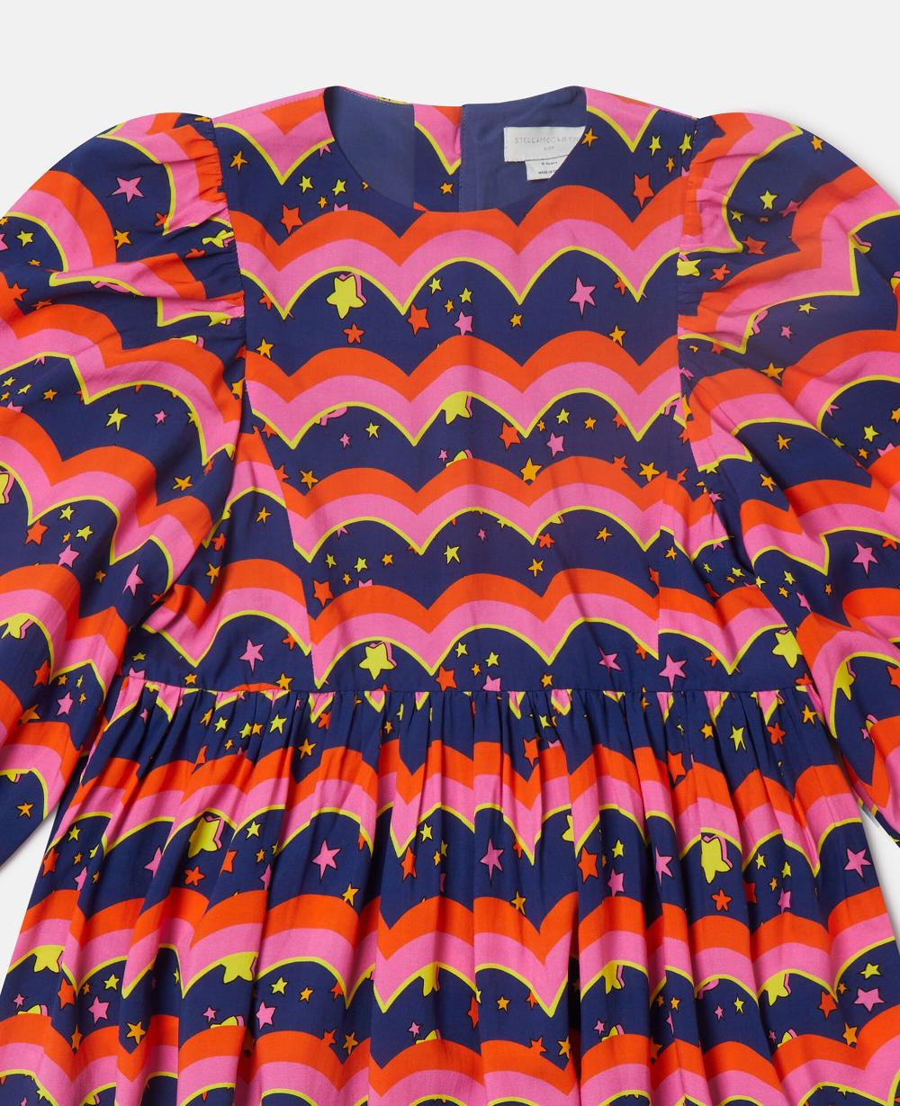 Stella Wavy Print Long-Sleeve Dress