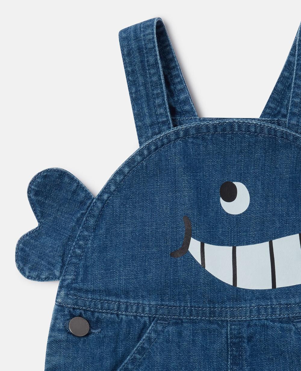 Stella Whale Motif Denim Overalls