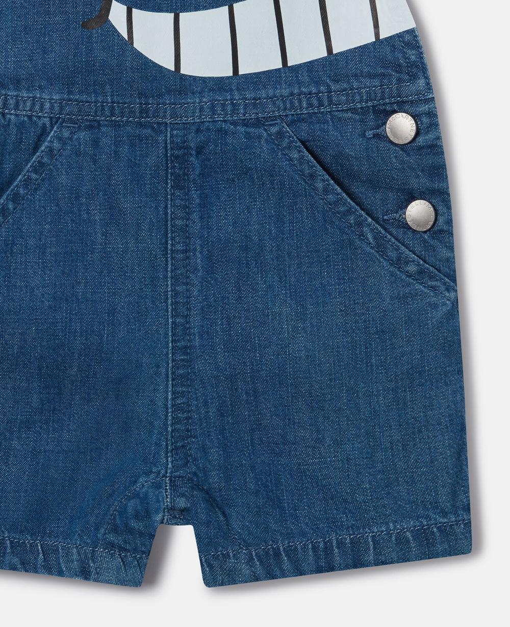Stella Whale Motif Denim Overalls