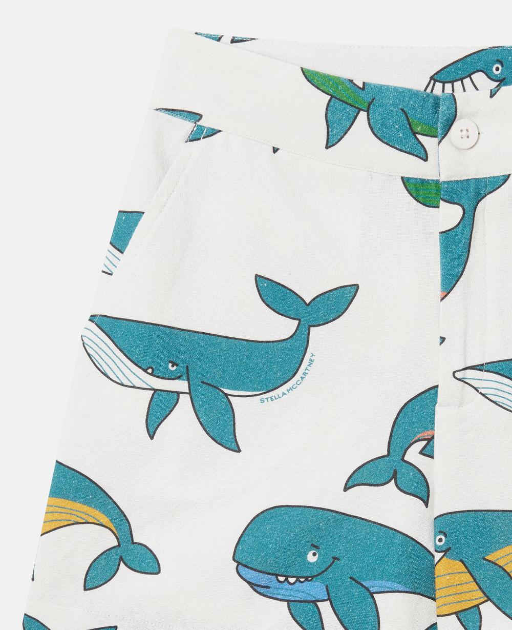 Stella Whale Print Canvas Shorts