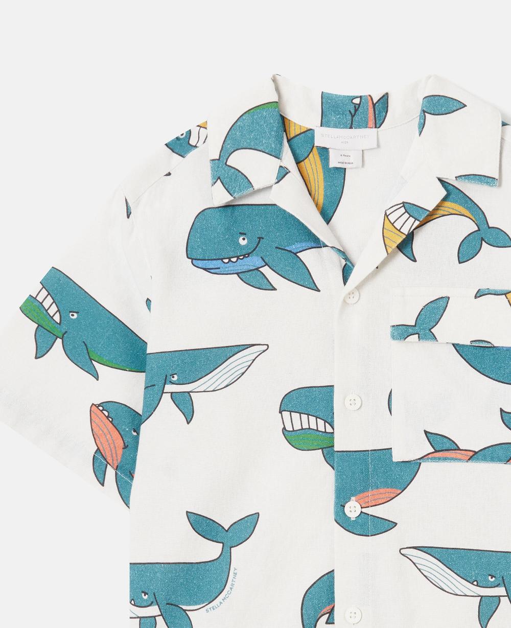 Stella Whale Print Cotton Shirt