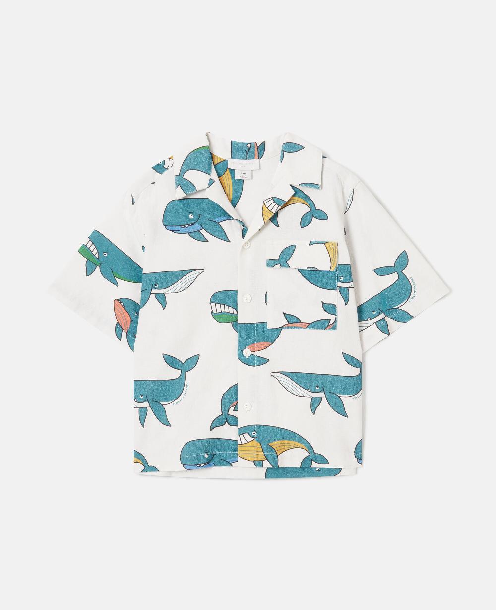 stella Whale Print Cotton Shirt