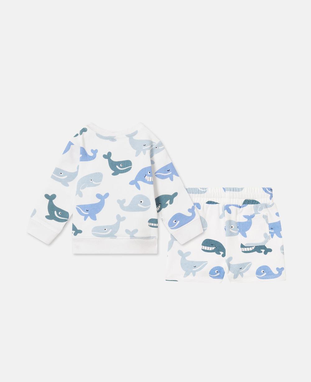 Stella Whale Print Jersey Top And Shorts Set