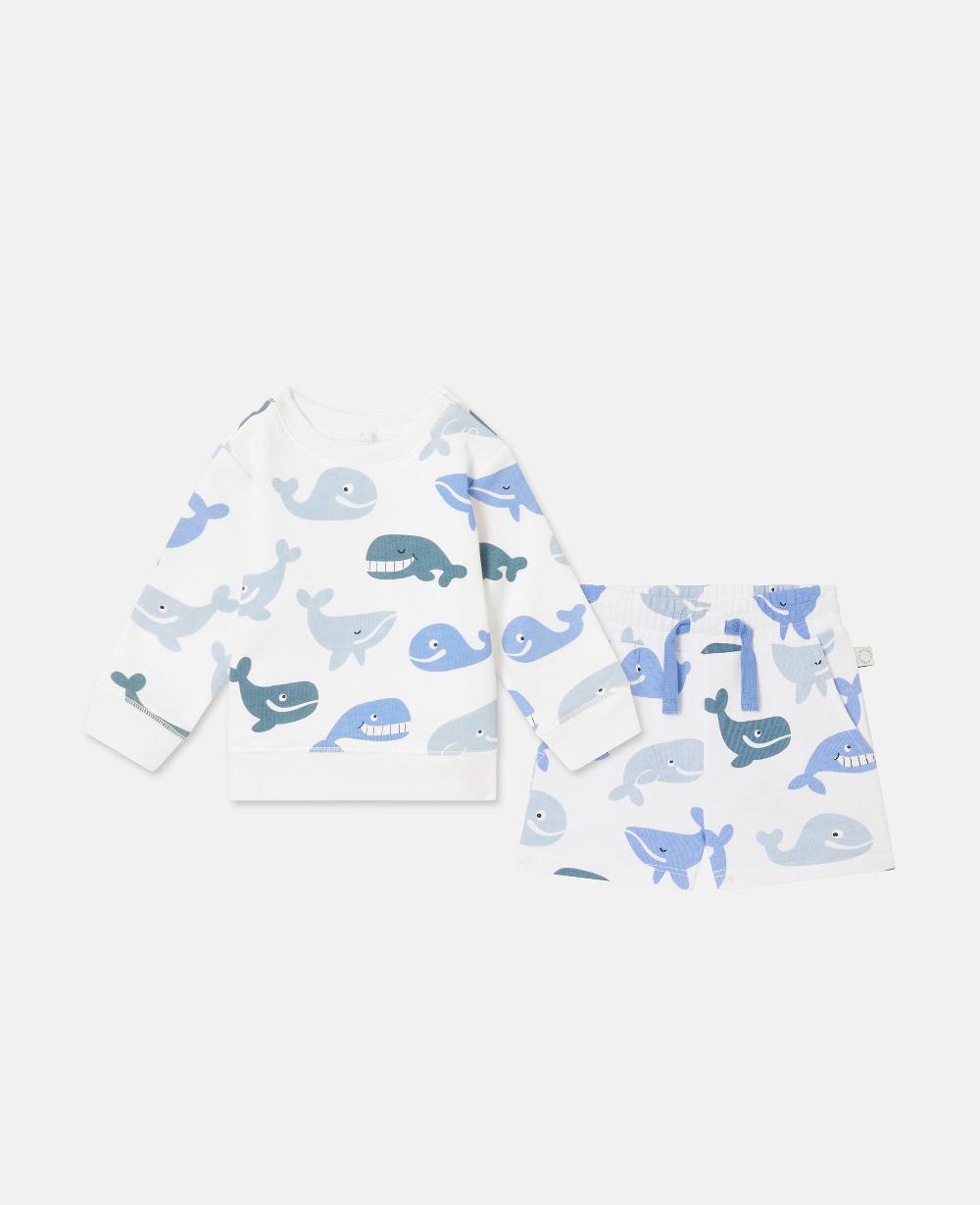 stella Whale Print Jersey Top And Shorts Set