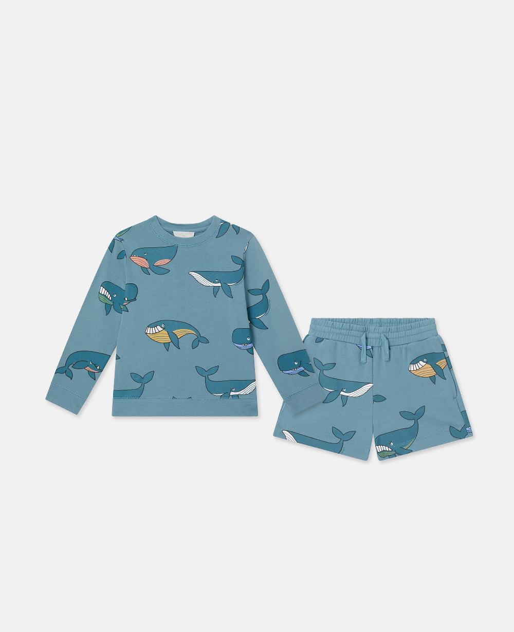 stella Whale Print Sweatshirt And Sweatpants Set