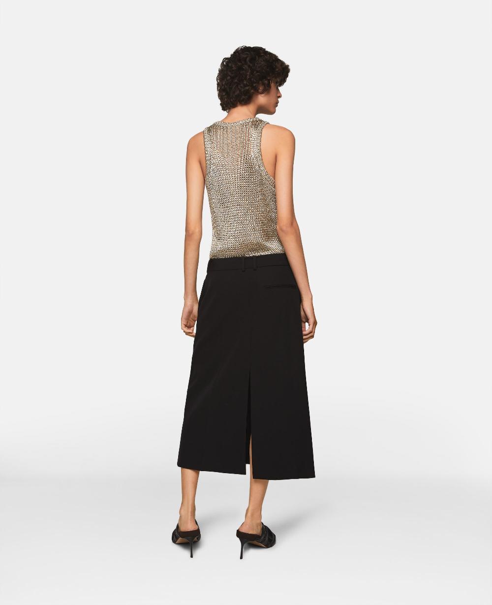 Stella Whipstitch-Closure Wool Skirt