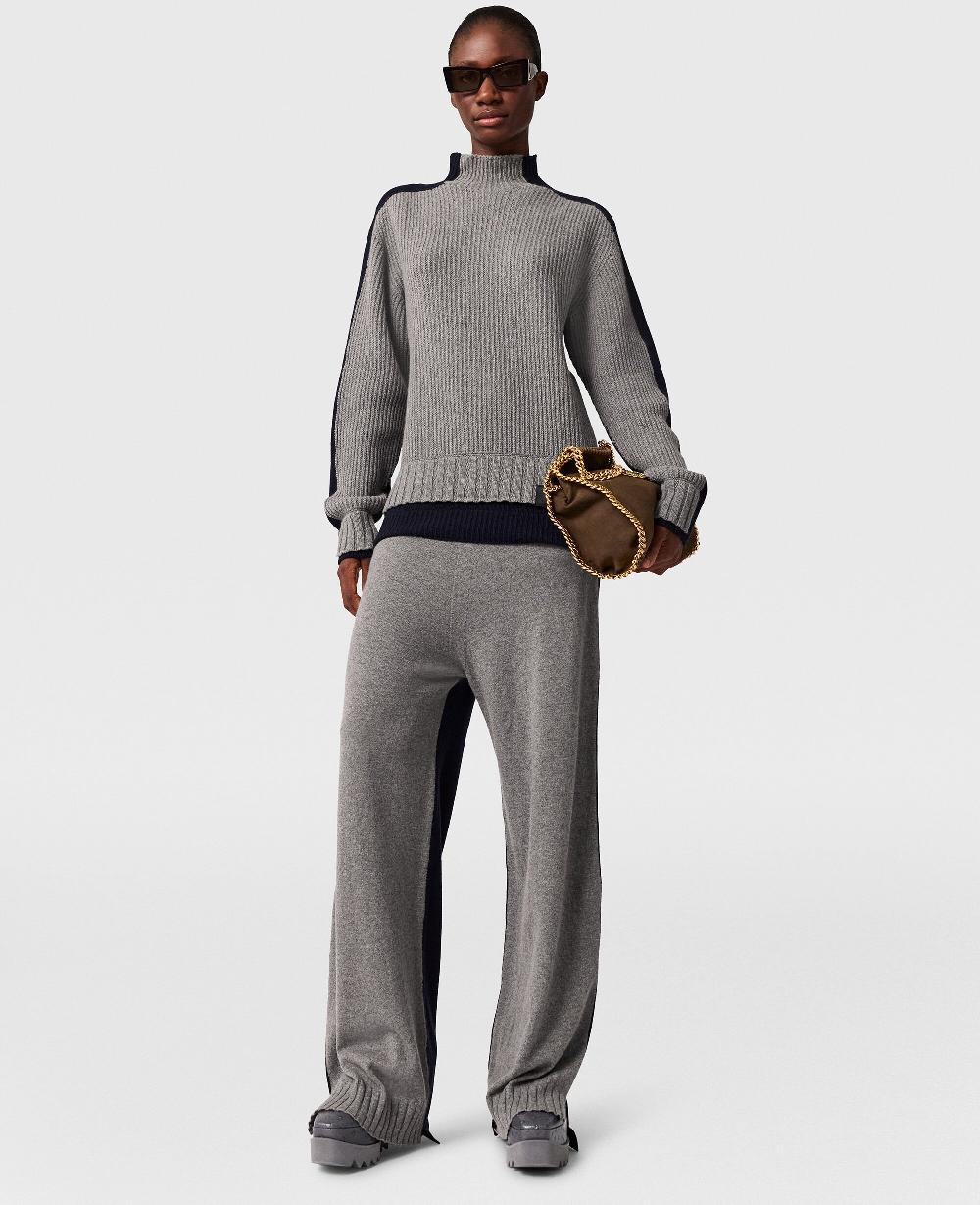 Stella Wide-Leg Contrast Panel Trousers