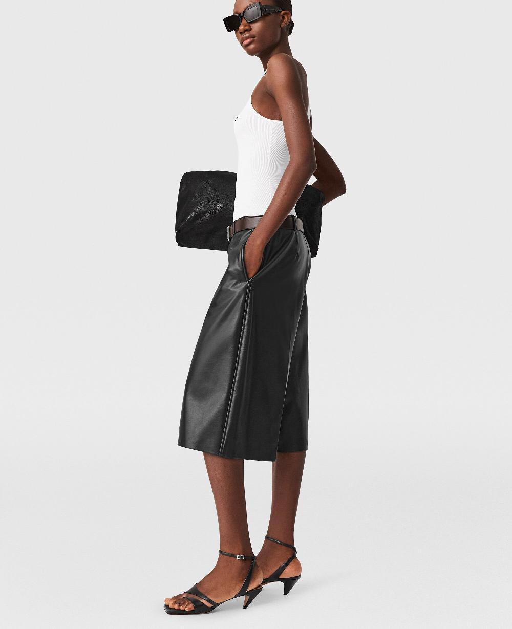 Stella Wide-Leg Vegan Bermuda Shorts