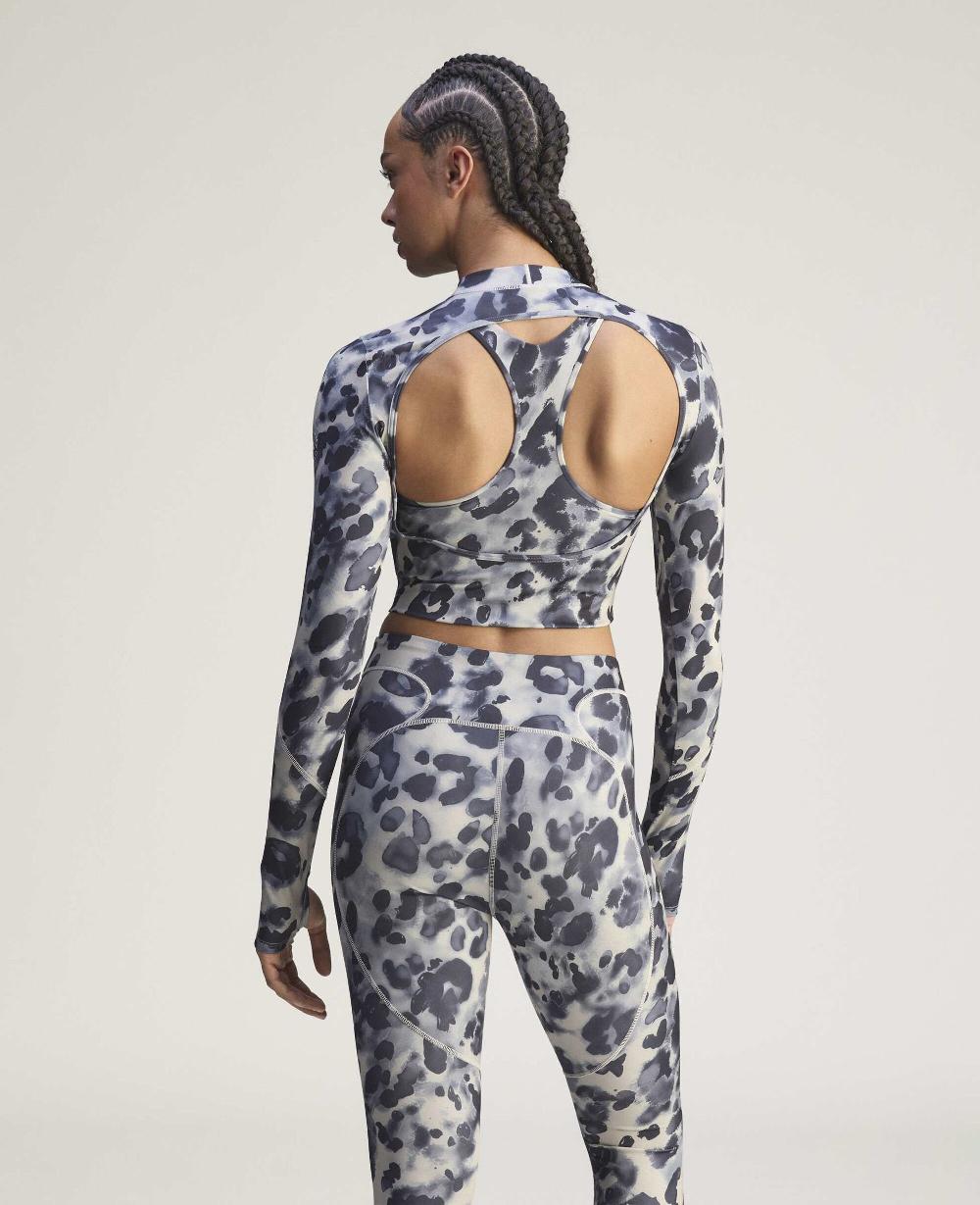 Stella TruePurpose Training Leopard Print Long-Sleeve Cropped Top