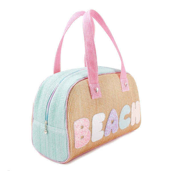 Stella Cove Beach Straw Color Block Medium Duffle Bag