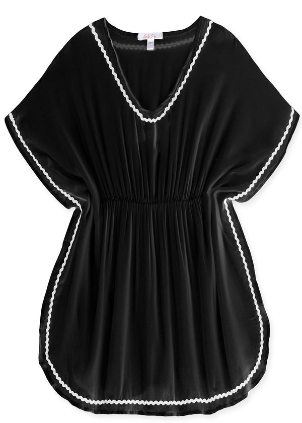 stella cove Black Beach Cover-Up with White Ric Rac