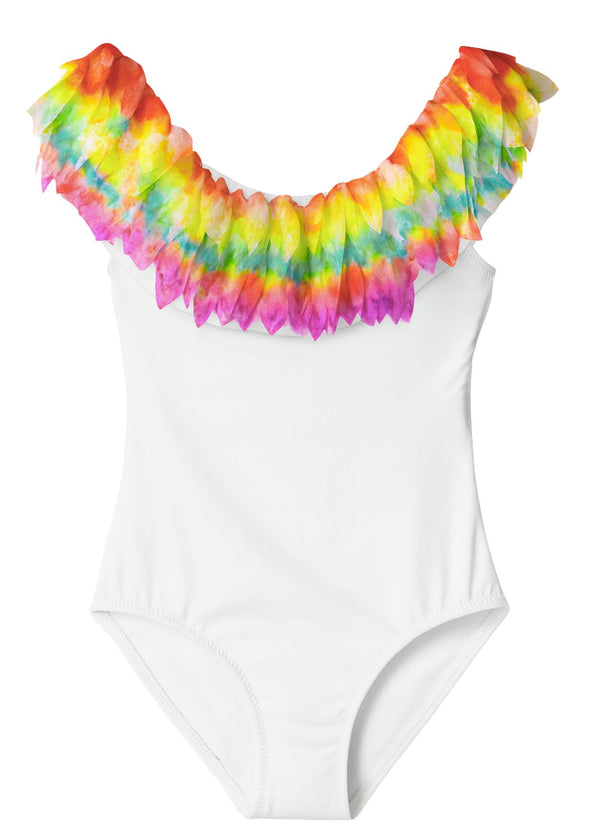 Stella Cove I Love You Forever Petals White Swimsuit