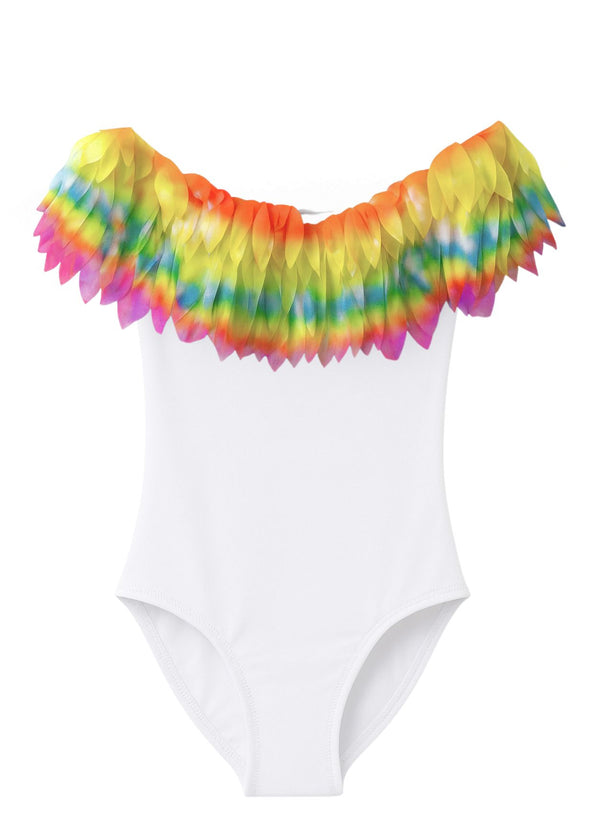 Stella Cove I Love You Forever Petals White Swimsuit