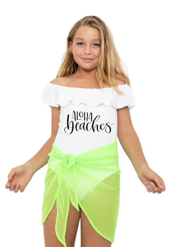 Stella Cove Aloha Beaches White Swimsuit