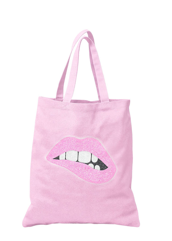 stella cove Beach Bag in Pink with Lip Sequin