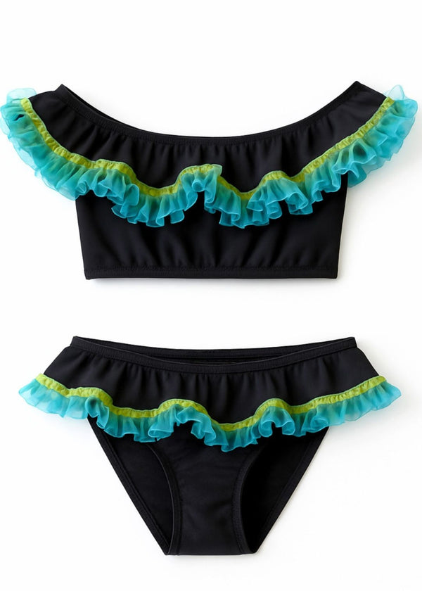 Stella Cove Black Bikini With Anemone Fringe