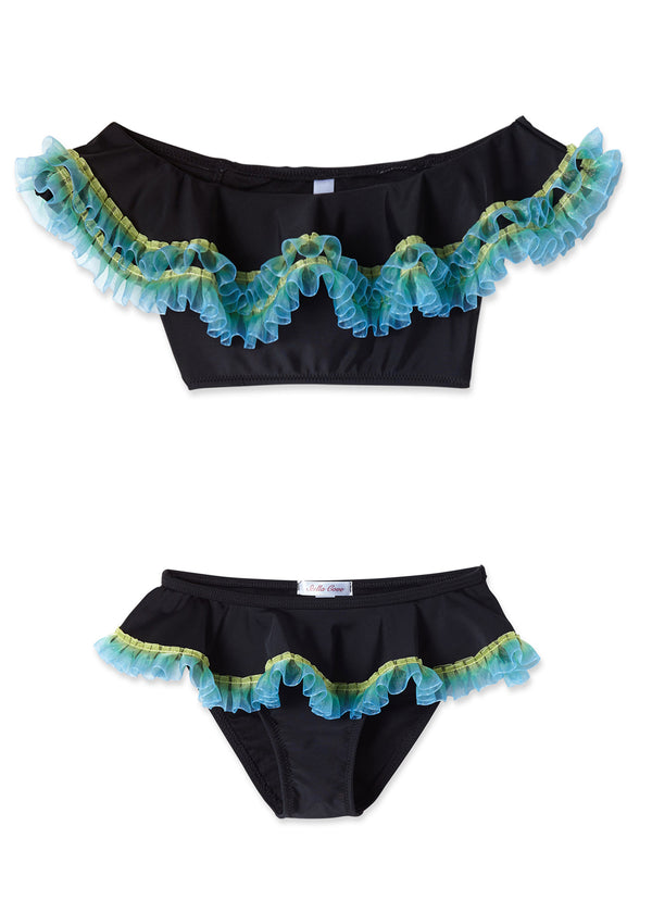Stella Cove Black Bikini With Anemone Fringe