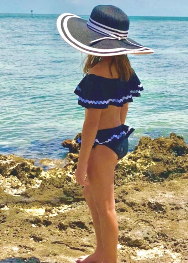 Stella Cove Black Bikini With White Ric Rac