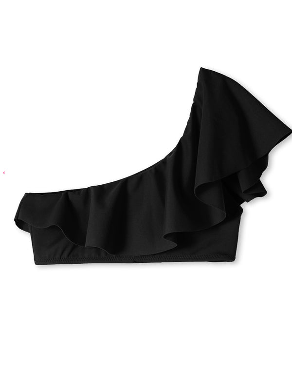 Stella Cove Black One Shoulder Bikini Top
