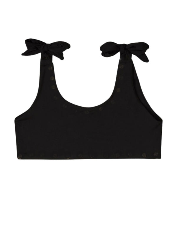 stella cove Black Shoulder Tie Top Bikini